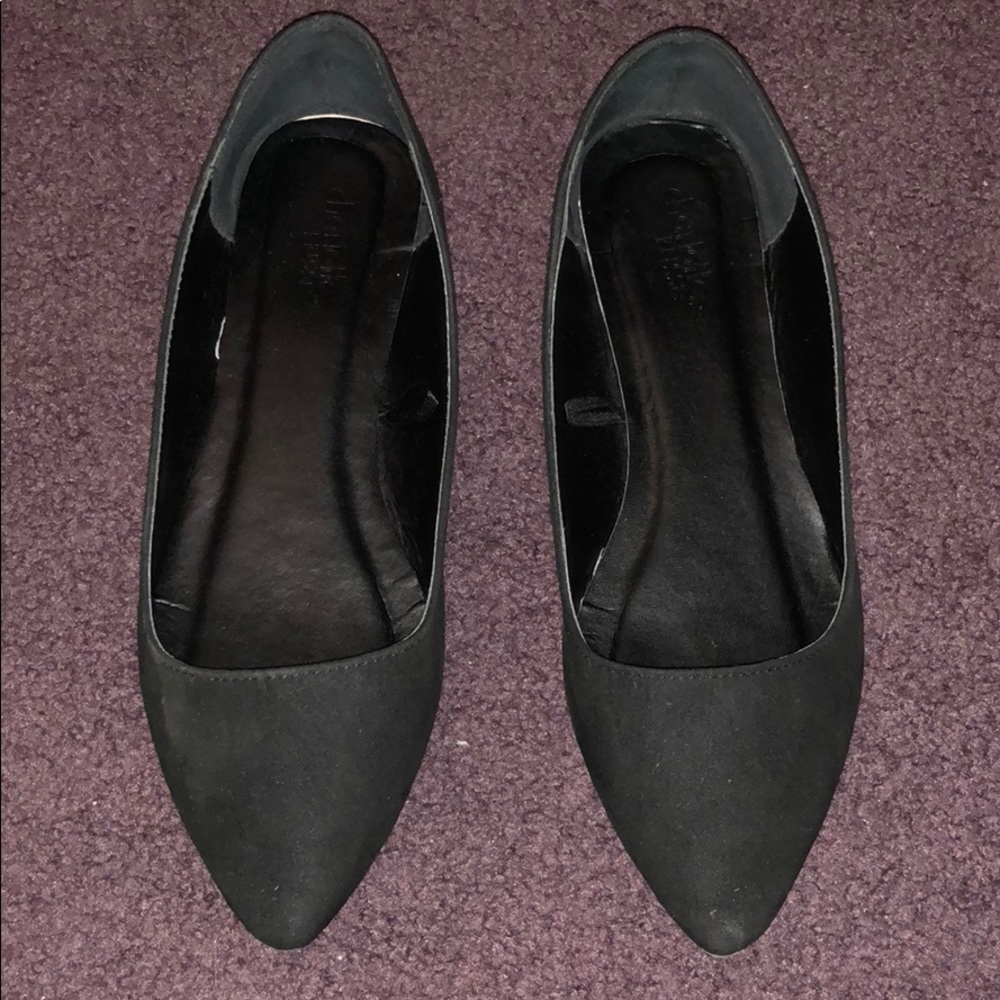 Black Faux Suede Flats